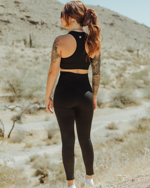 WOMENS SEAMLESS LEGGINGS - BLACK